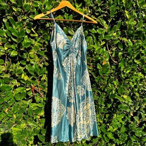 ZARA | Teal Paisley Print Satin Mini Dress NWT - Women Size XS